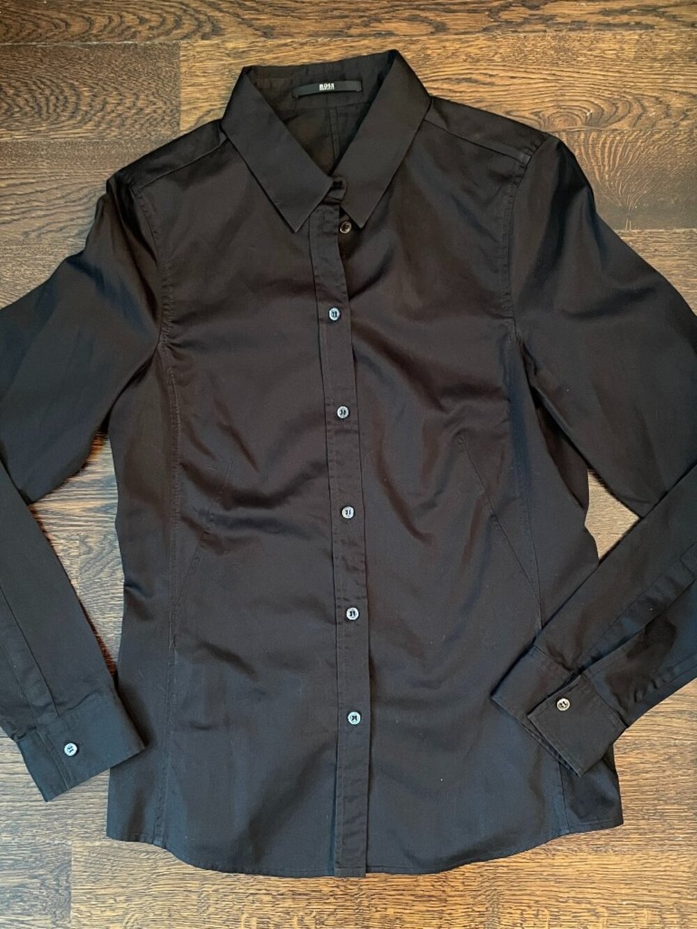 Black Hugo Boss Woman's Button Down Dress Shirt - Extra Small